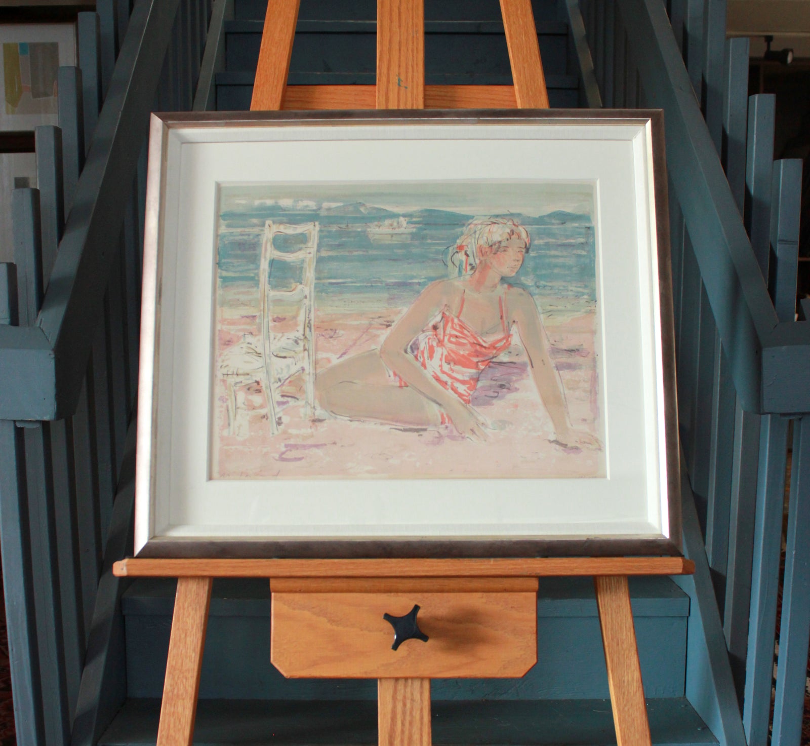 <i>Jeune fille sur la grêve (Young Girl on the Beach)</i> <br>1960 Lithograph <br><br>#B1104