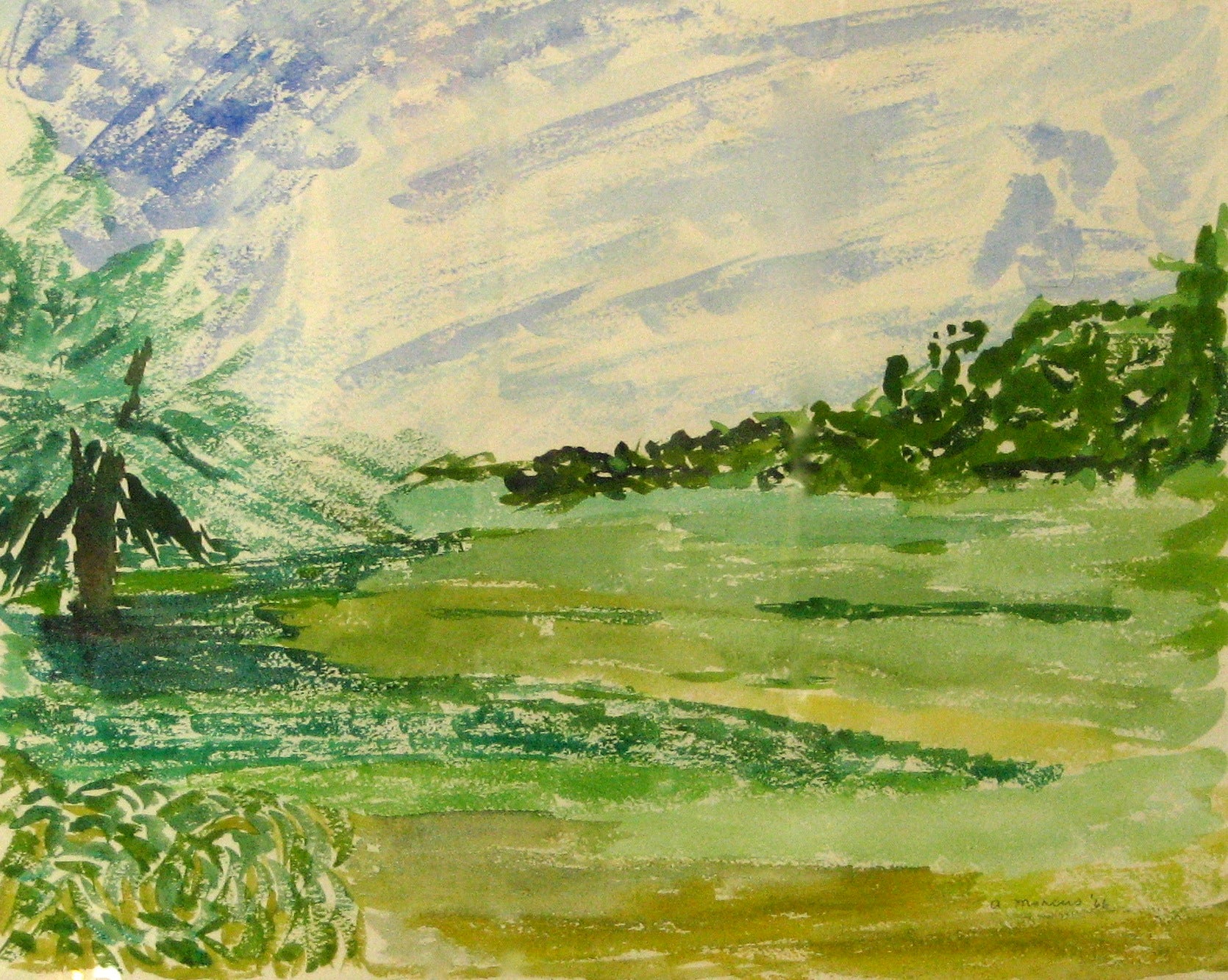 Expressionist Landscape<br>Pastel, 1966<br><br>#14696