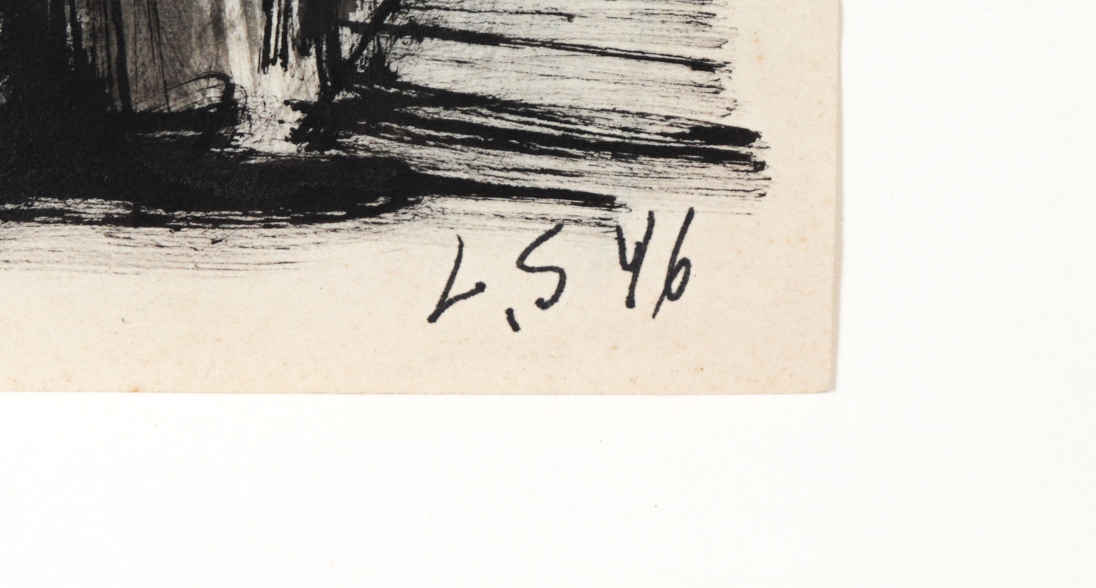 Monochromatic Figurative Abstract <br>1946 Ink <br><br>#C1715