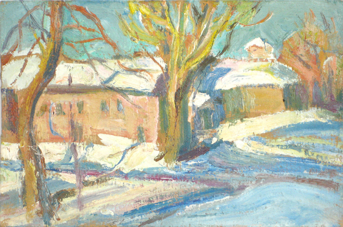<i>Old Odessa</i><br>1963 Oil Winter Scene<br>Michail Cherni<br><br>#18152
