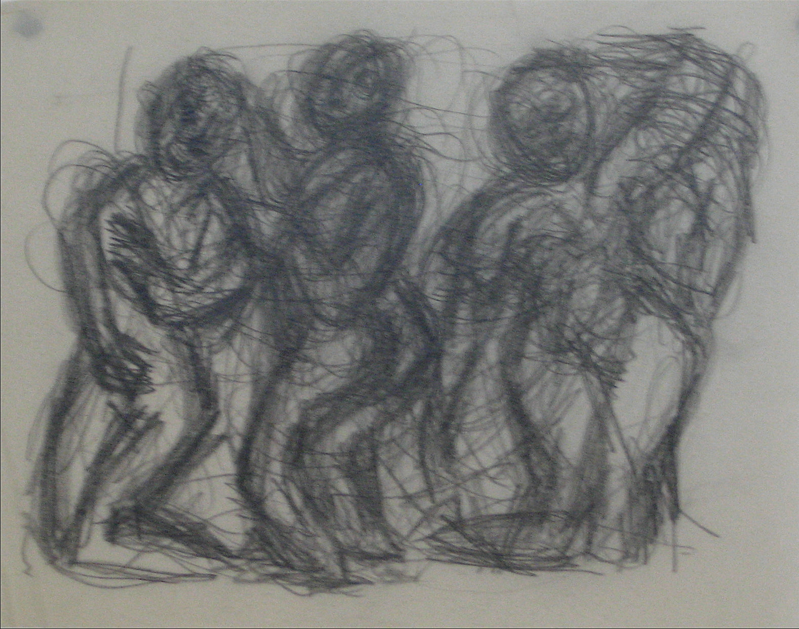 Swirled Figure Abstracts <br>Early-Mid 20th Century Graphite <br><br>#11904