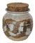Ceramic Jar with Cork Lid<br>Mid Century<br><br>#19163