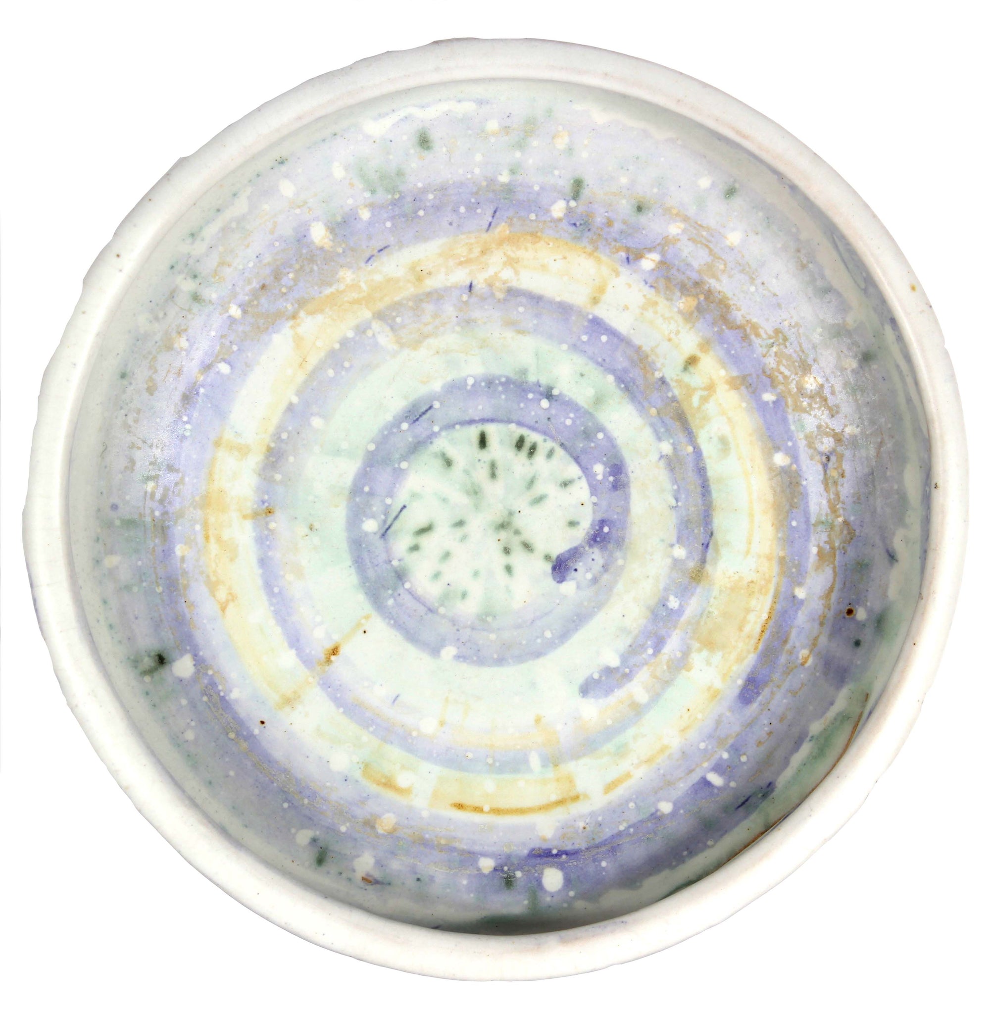 Mid Century Pale Dish<br>Ceramic with Majolica Glaze<br><br>#19168