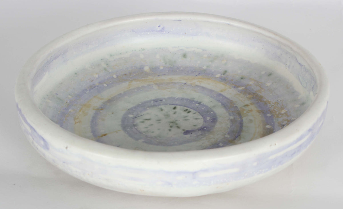 Mid Century Pale Dish<br>Ceramic with Majolica Glaze<br><br>#19168