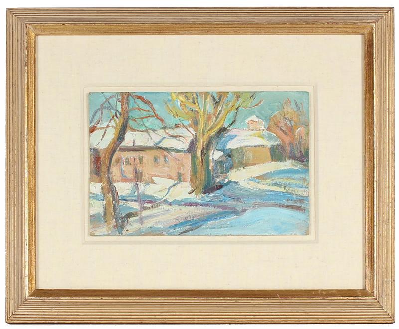 <i>Old Odessa</i><br>1963 Oil Winter Scene<br>Michail Cherni<br><br>#18152