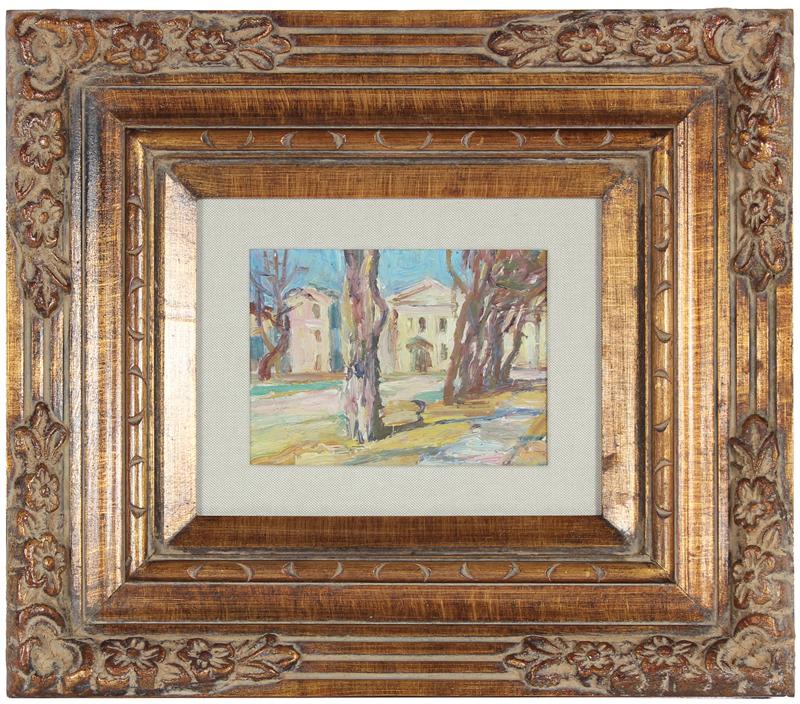 <i>Yard in Odessa</i><br>1963 Oil Winter Scene<br>Michail Cherni<br><br>#18159