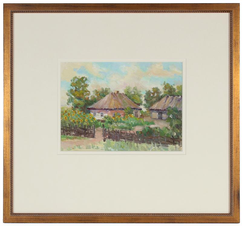 Quaint Soviet Scene<br>1960 Oil<br>Vasili Brenin<br><br>#18156