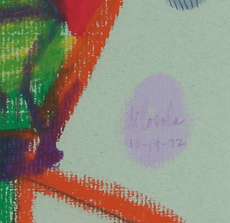 Geometric Portrait Deconstruction <br>1972 Pastel <br><br>#21191