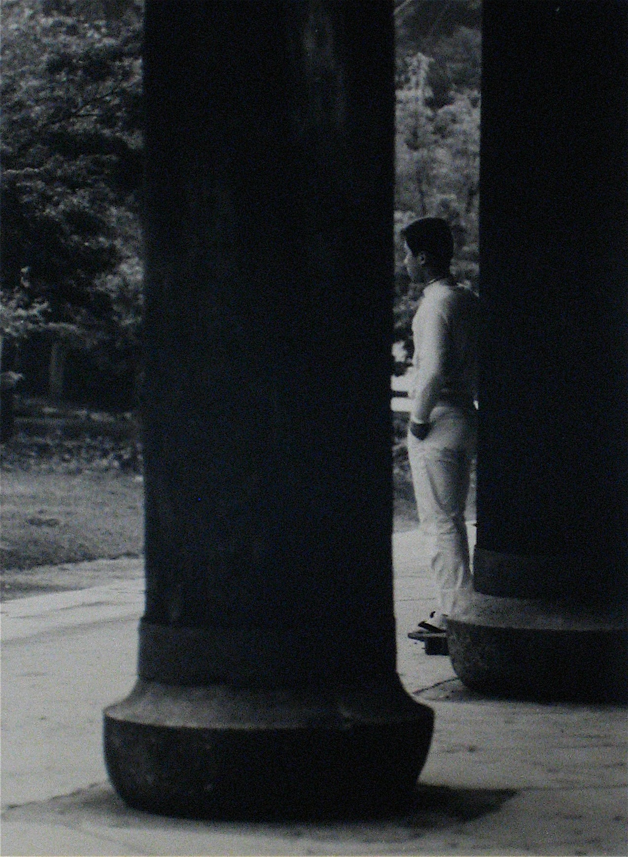 Man Between the Pilars <br>1960s Photograph <br><br>#12263