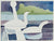Abstracted Landscape with Ducks <br>1981 Watercolor<br><br>#22677