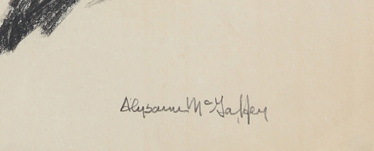 Abstracted Bird in Flight <br>20th Century Charcoal<br><br>#22752