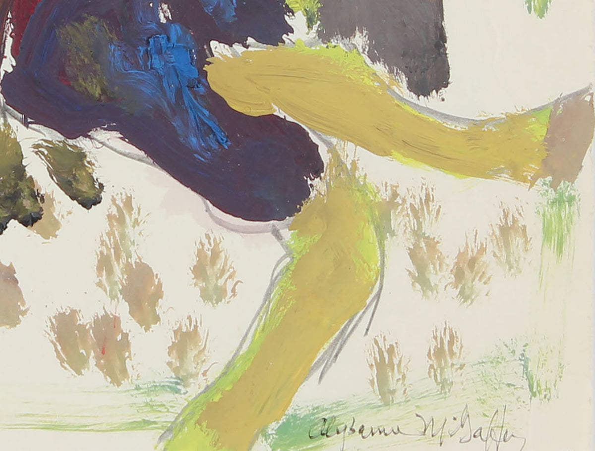 Bay Area Figurative Garden Scene<br>1964 Distemper<br><br>#23252