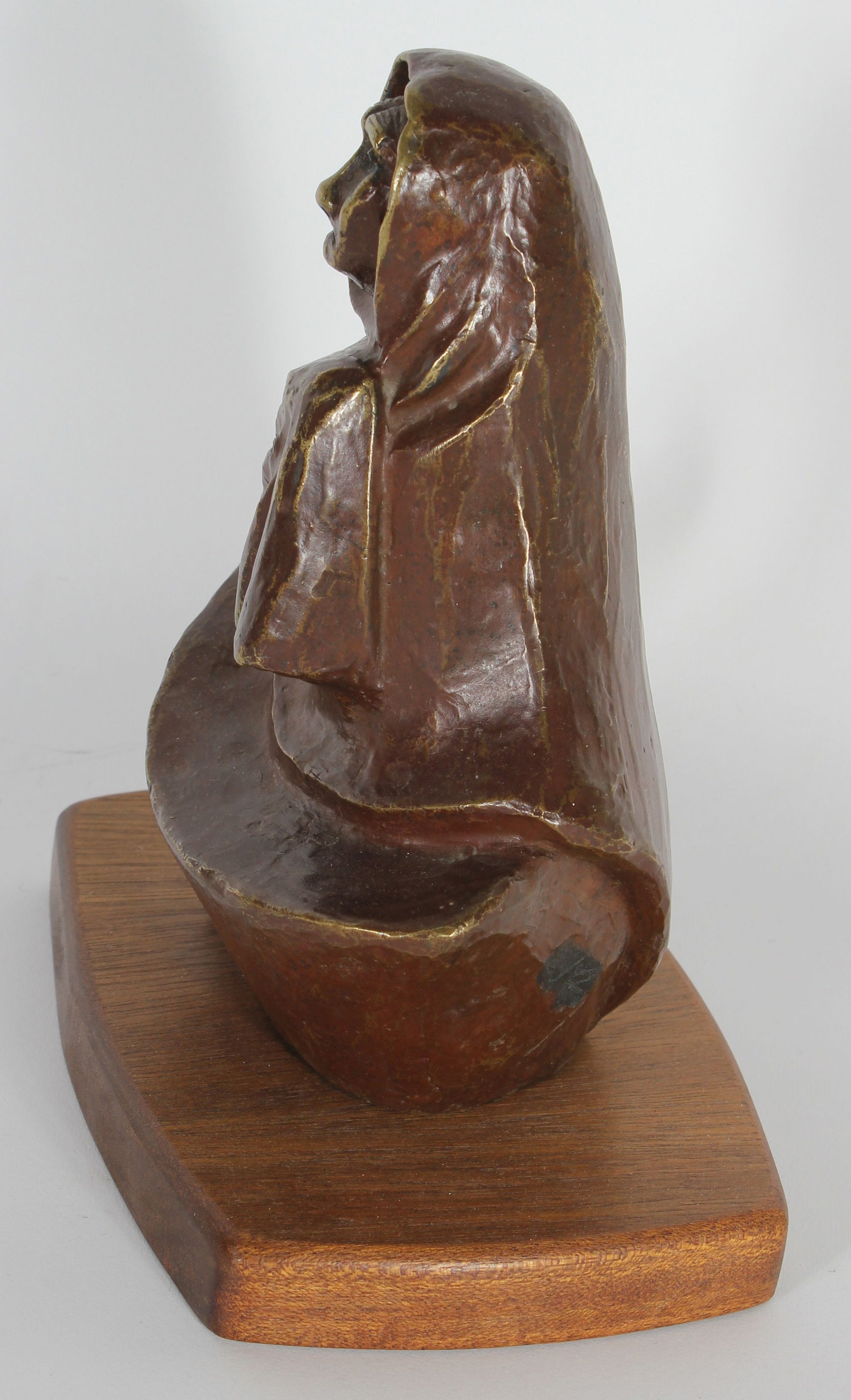 Mid Century Bronze Robed Figure <br><br>#6856
