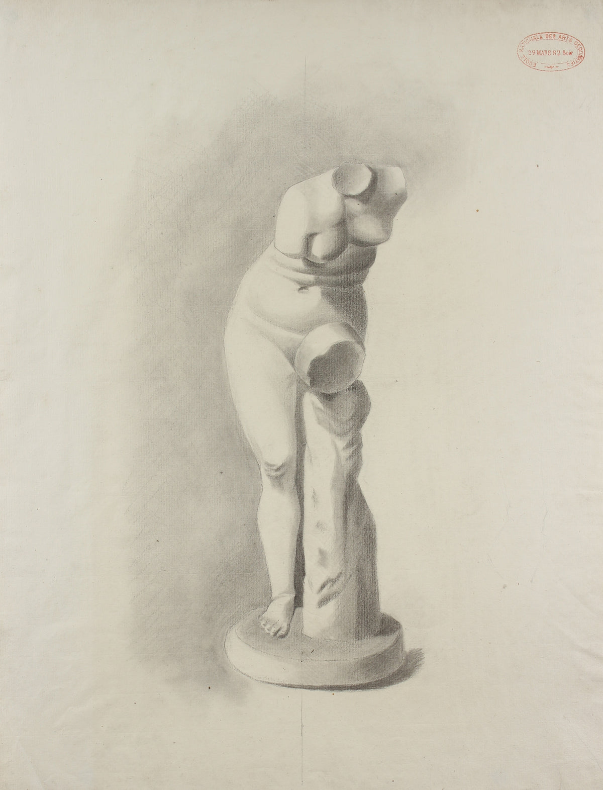 Nude Sculpture Study &lt;br&gt;1882 Charcoal &lt;br&gt;&lt;br&gt;#23914