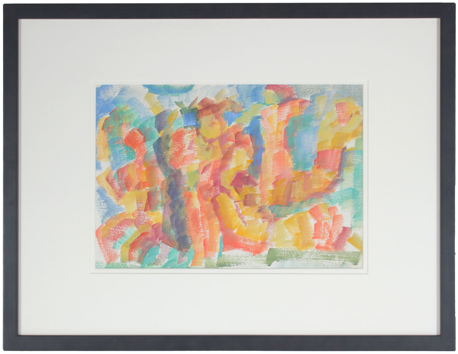 Colorful Expressionist Dancing Figures<br>Early-Mid 20th Century Watercolor<br><br>#13242