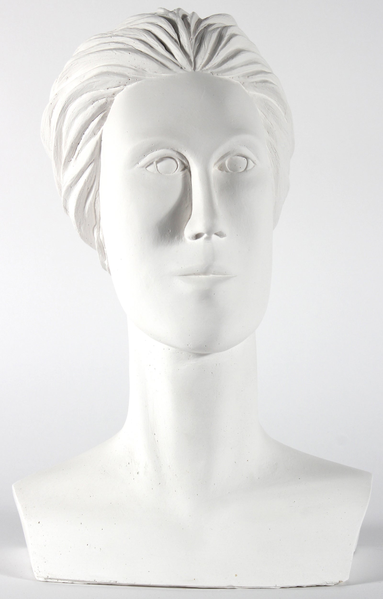 Modernist Female Bust <br>20th Century Plaster <br><br>#25913