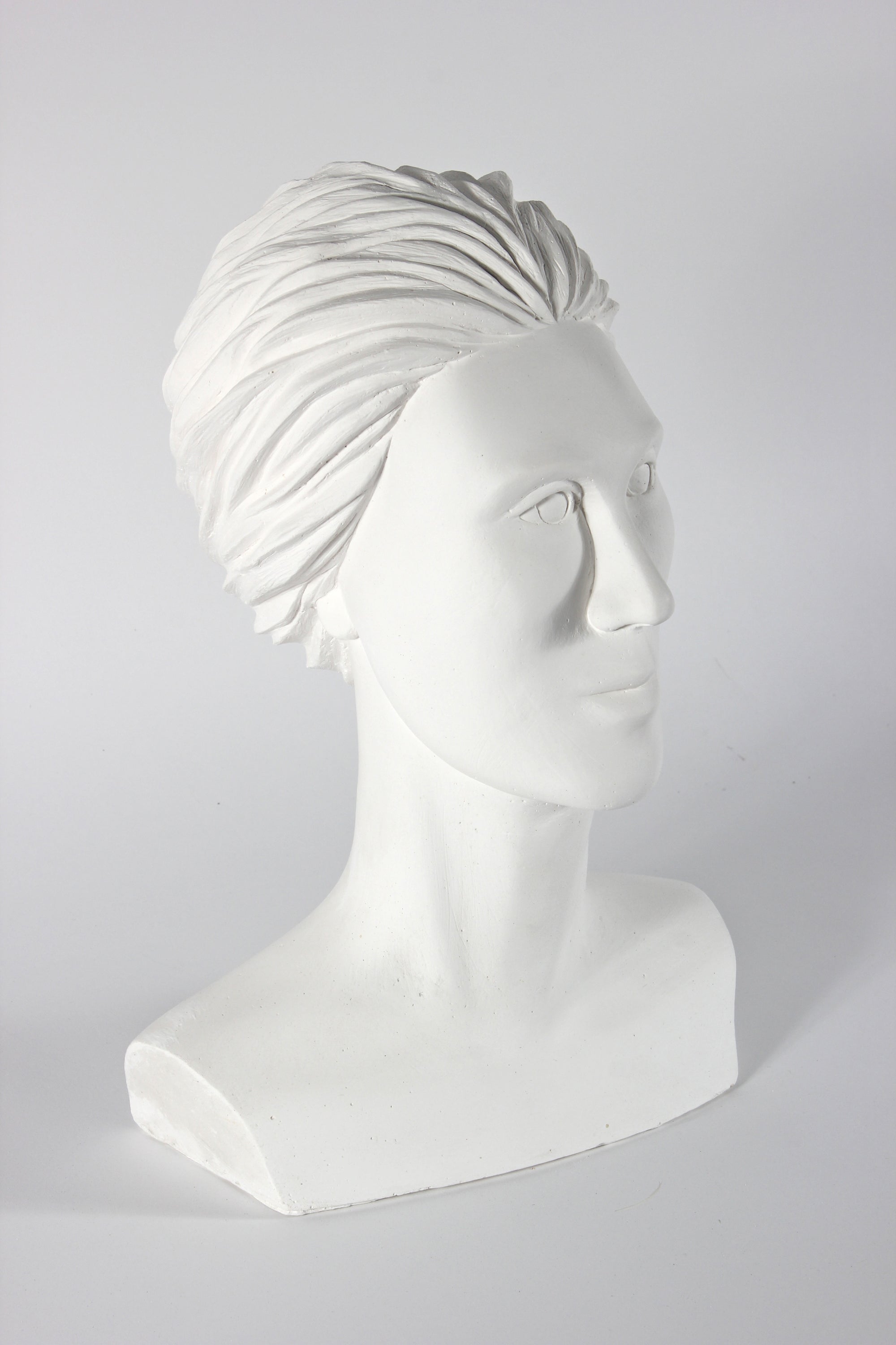 Modernist Female Bust <br>20th Century Plaster <br><br>#25913