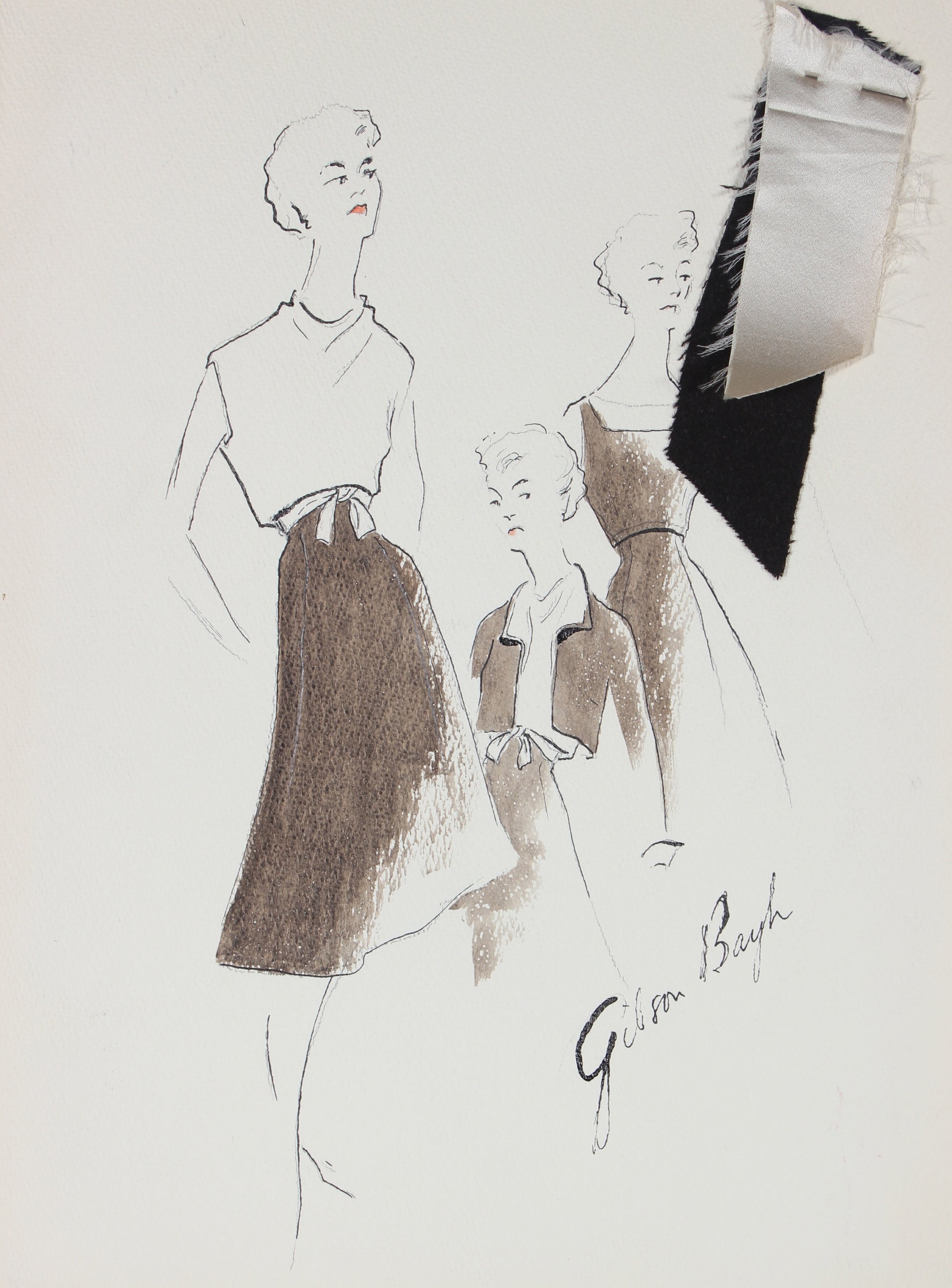 Vintage Dress Styles<br> Gouache & Ink Fashion Illustration<br><br>#26170