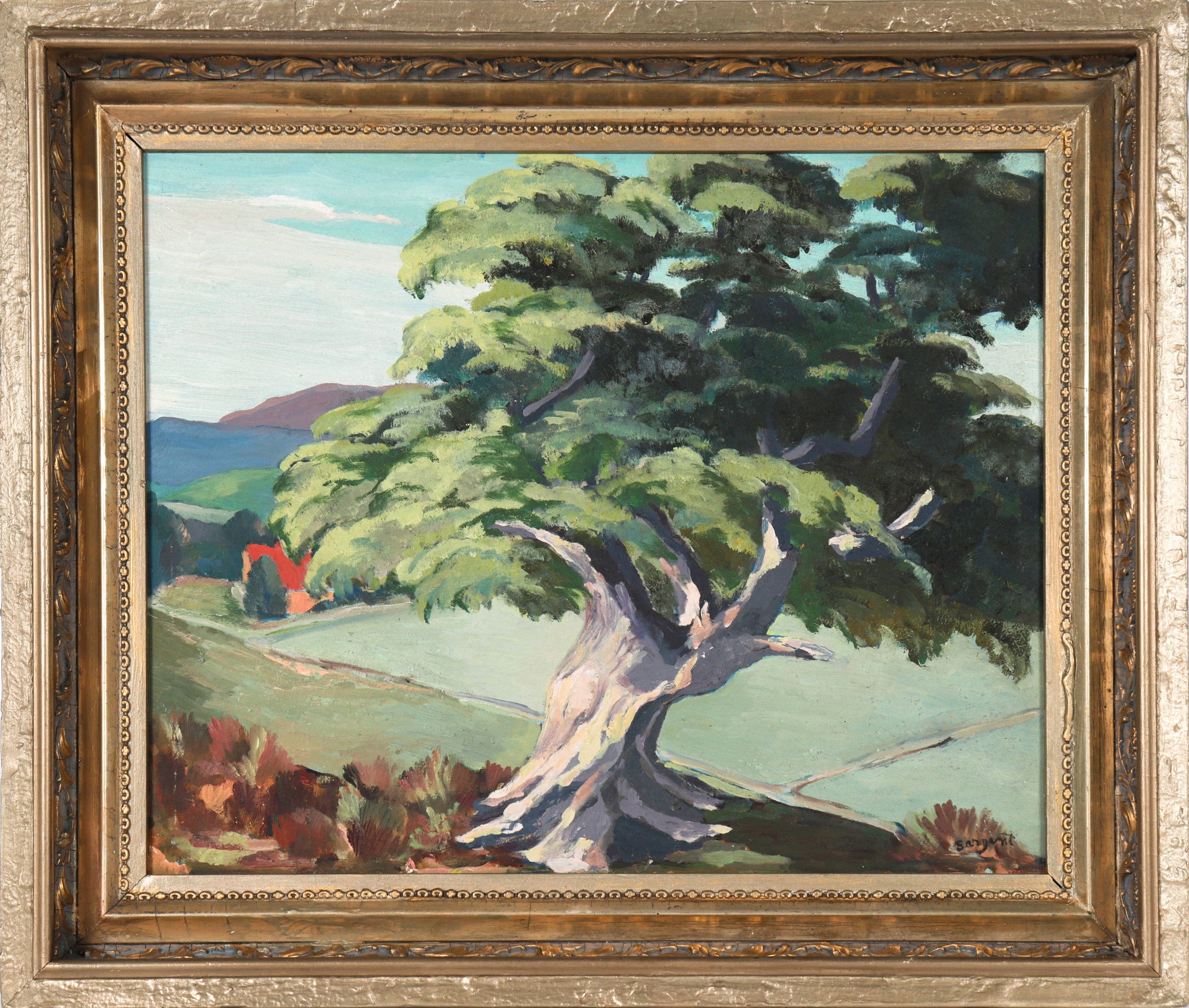 Tree Over-looking California Field<br>20th Century Oil<br><br>#C2698