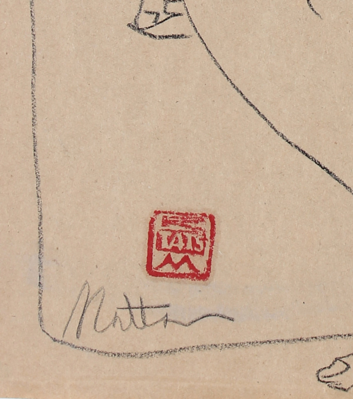 Seated Nude Figure<br>20th Century Charcoal <br><br>#29689