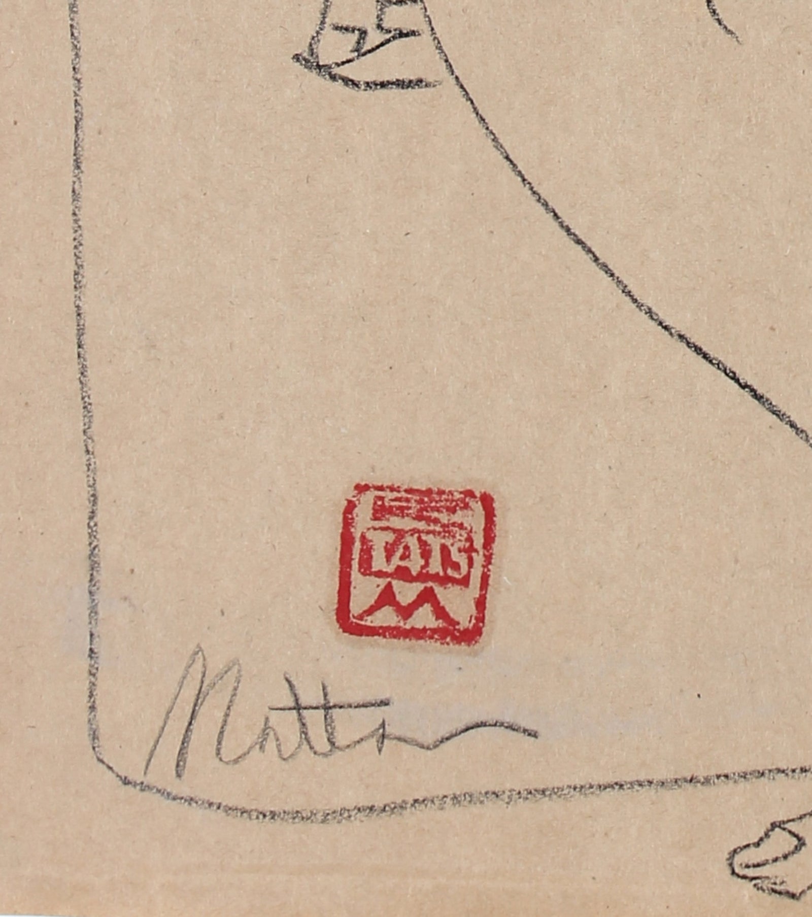 Seated Nude Figure<br>20th Century Charcoal <br><br>#29689