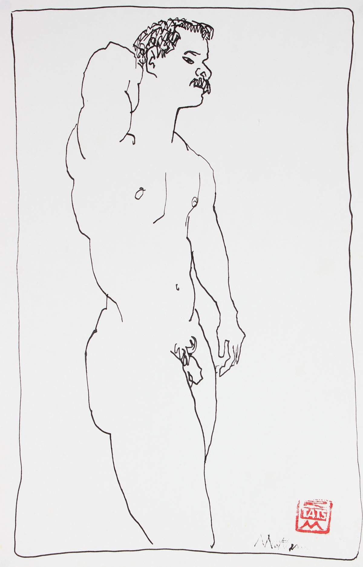 Bold Male Nude &lt;br&gt;20th Century Ink &lt;br&gt;&lt;br&gt;#29695