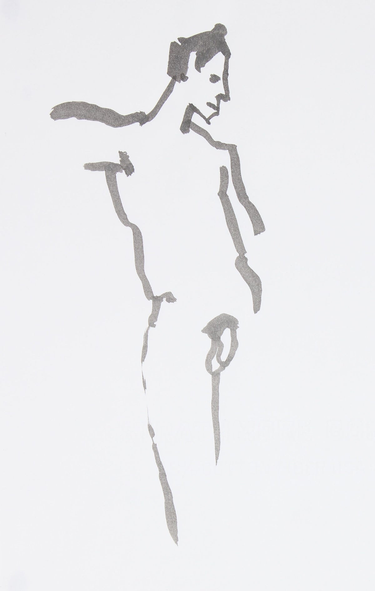 Monochromatic Male Portrait Study &lt;br&gt;20th Century Ink Wash &lt;br&gt;&lt;br&gt;#29700