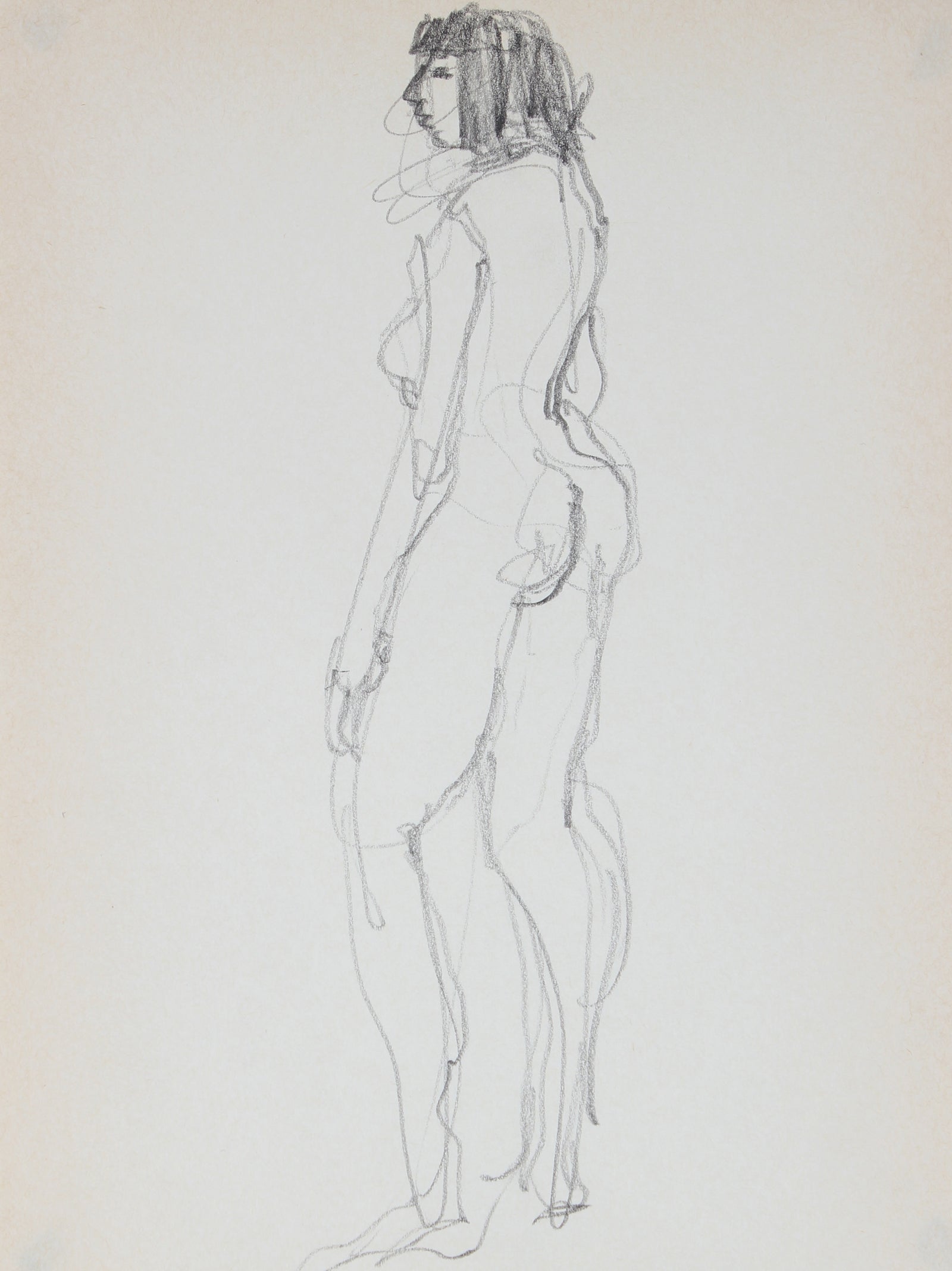 Standing Female Nude Study <br>1989 Graphite <br><br>#30024