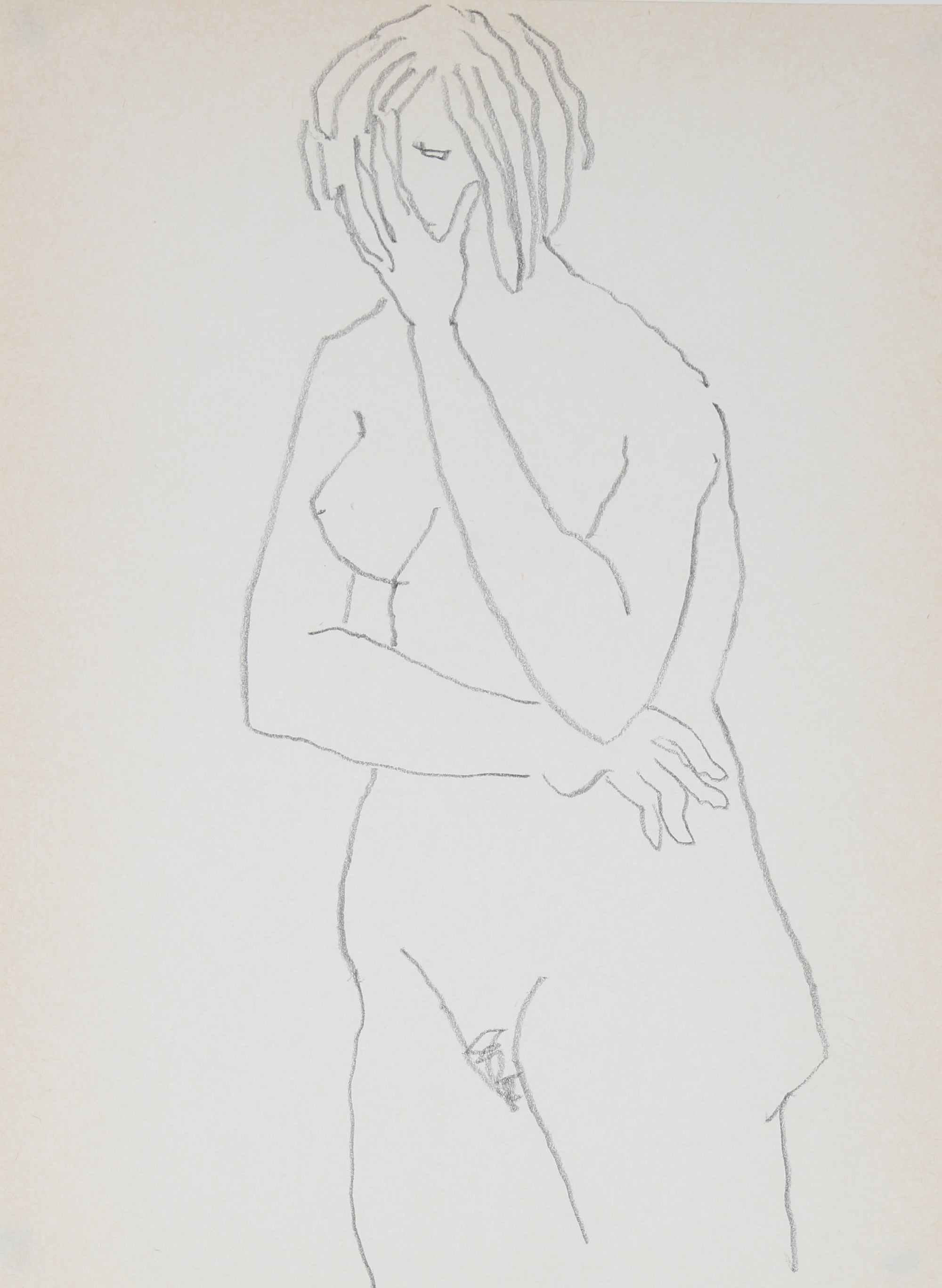 Standing Nude Figure Drawing <br>1989 Graphite <br><br>#30031