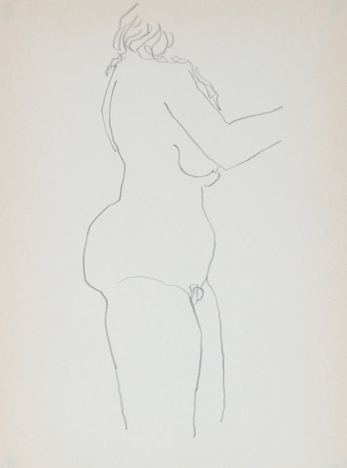 1989 Graphite Nude Line Drawing Study &lt;br&gt;&lt;br&gt;#30039