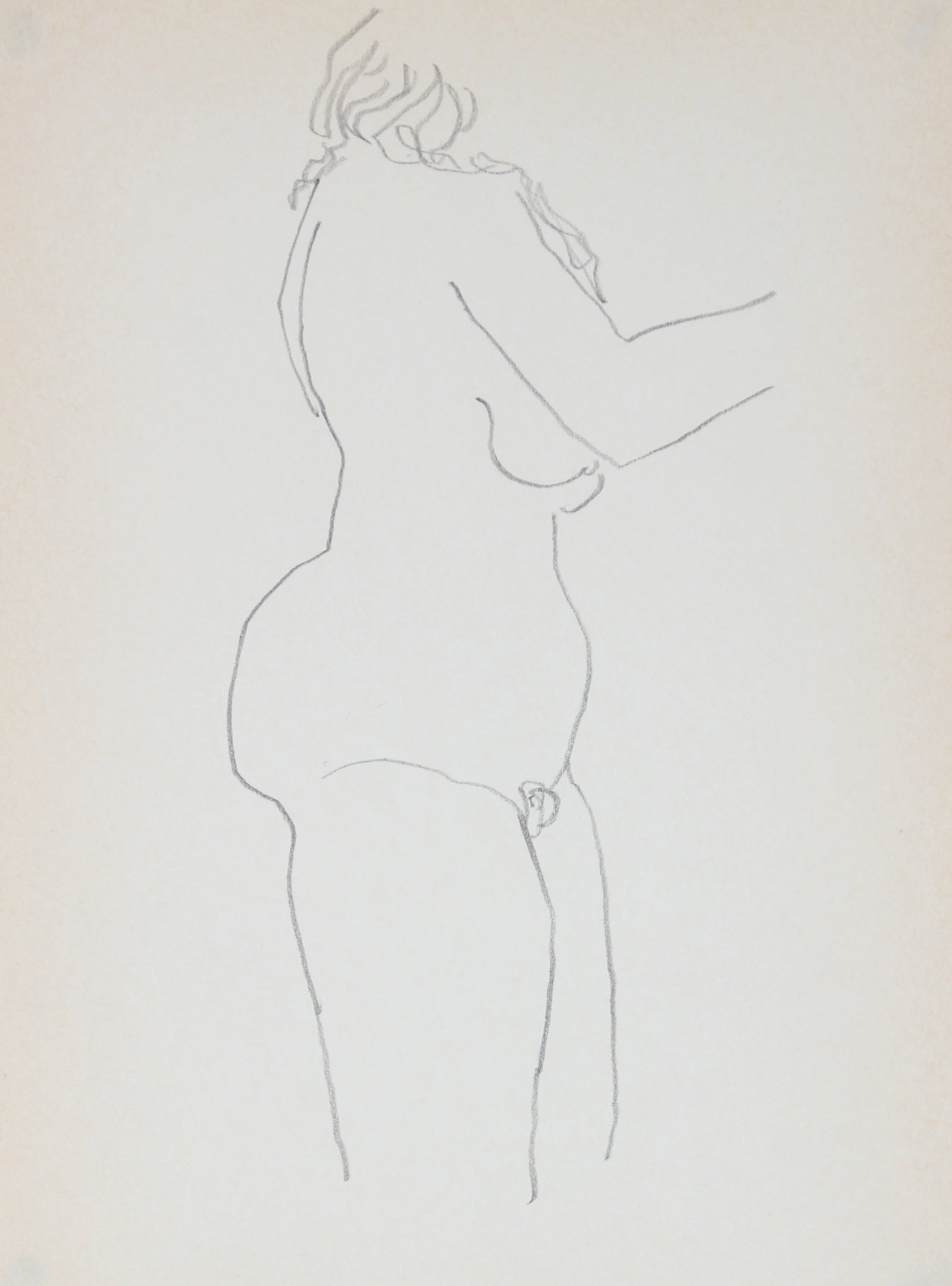 1989 Graphite Nude Line Drawing Study <br><br>#30039