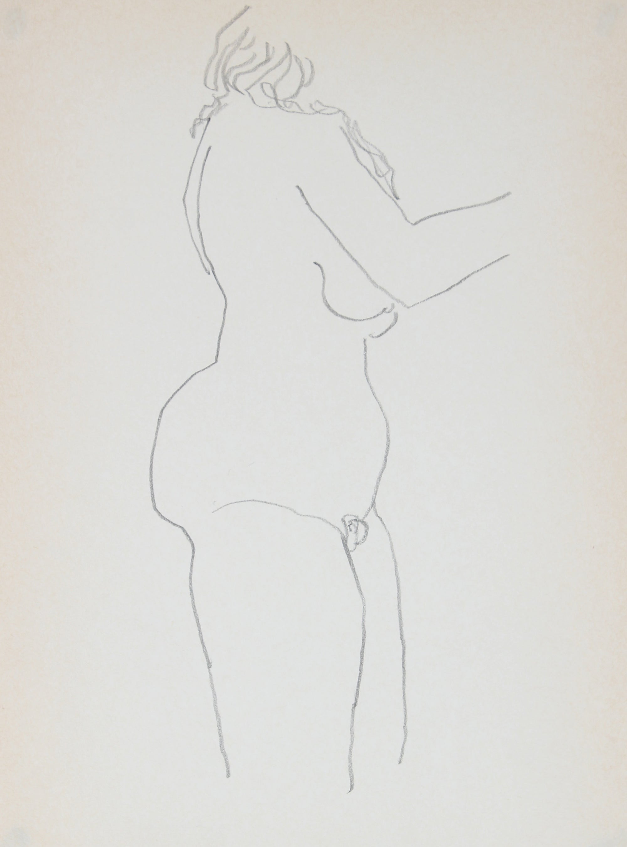 1989 Graphite Nude Line Drawing Study <br><br>#30039