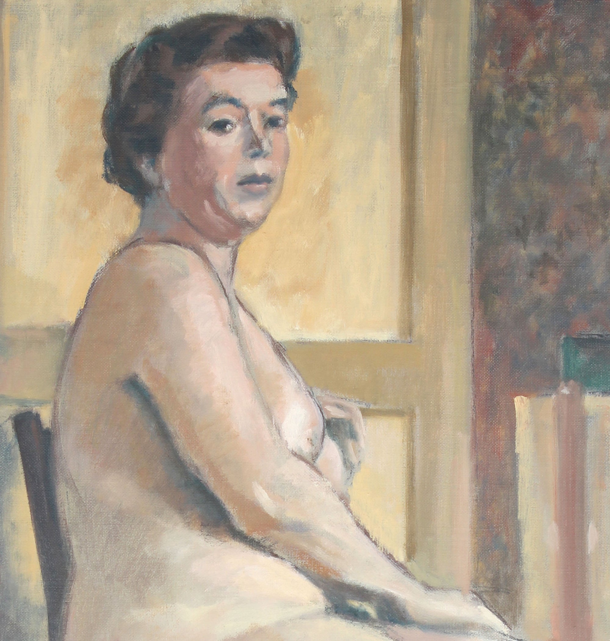 Seated Nude Model <br>1957 Oil <br><br>#30939