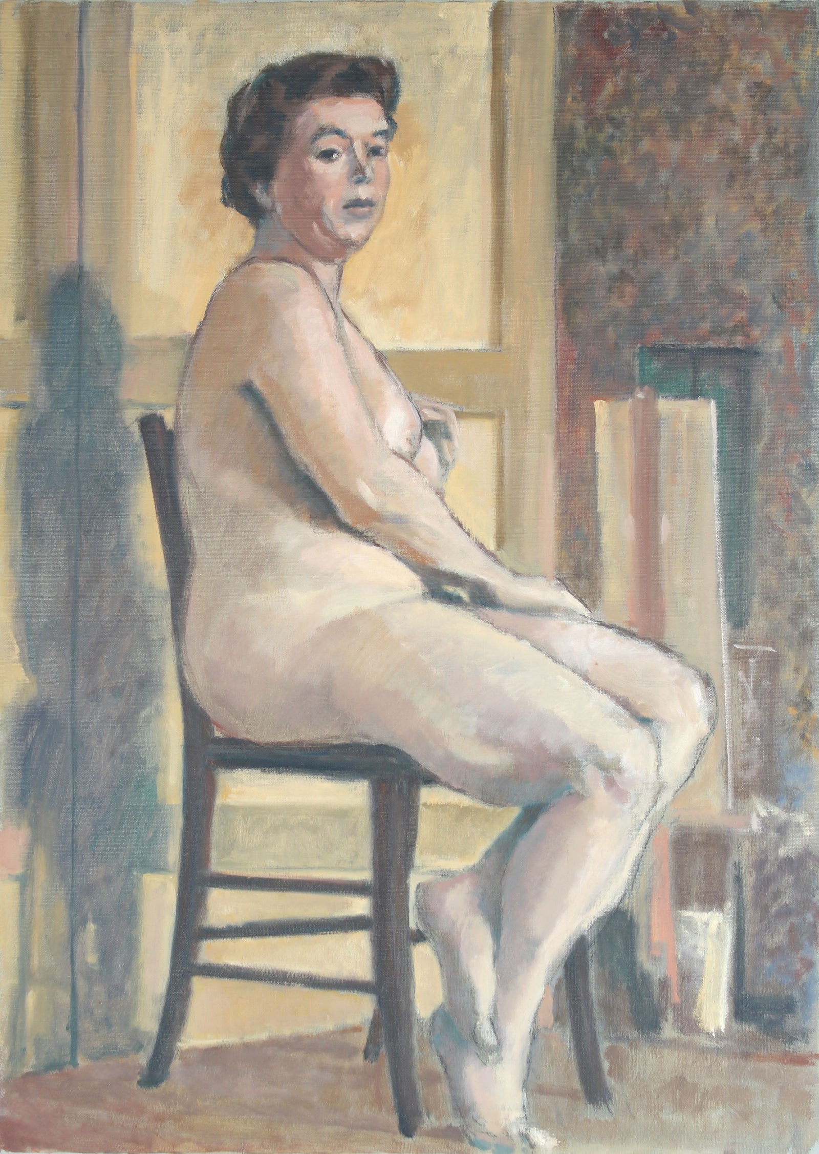 Seated Nude Model <br>1957 Oil <br><br>#30939