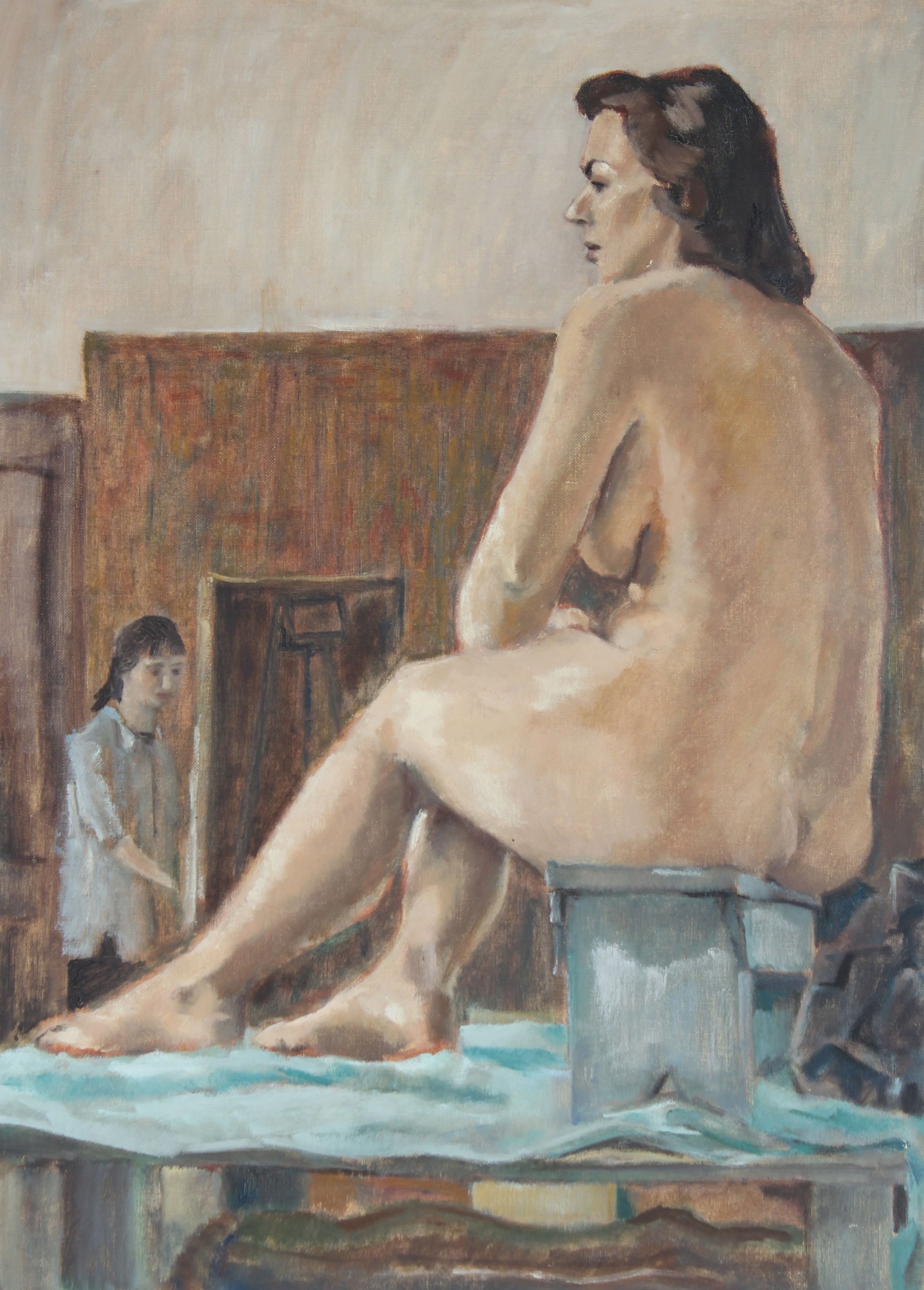 Seated Nude Model, Rome<br>1957 Oil<br><br>#30940