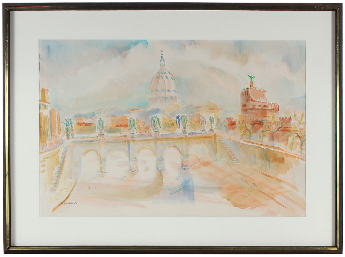 &lt;i&gt;Morning, Tiber, Rome&lt;/i&gt;&lt;br&gt;Watercolor, 1968&lt;br&gt;&lt;br&gt;#33000