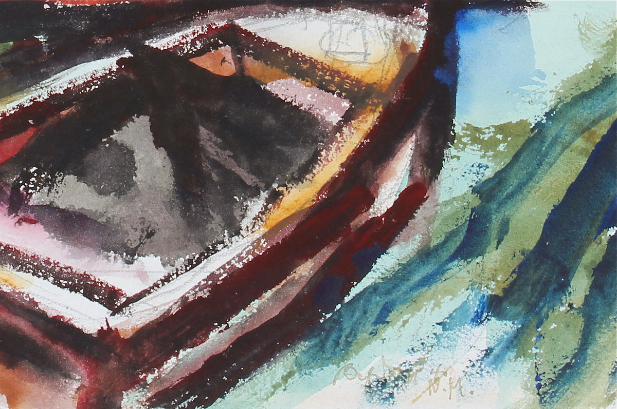 Boats at Harbor <br>1943 Watercolor <br><br>#33224