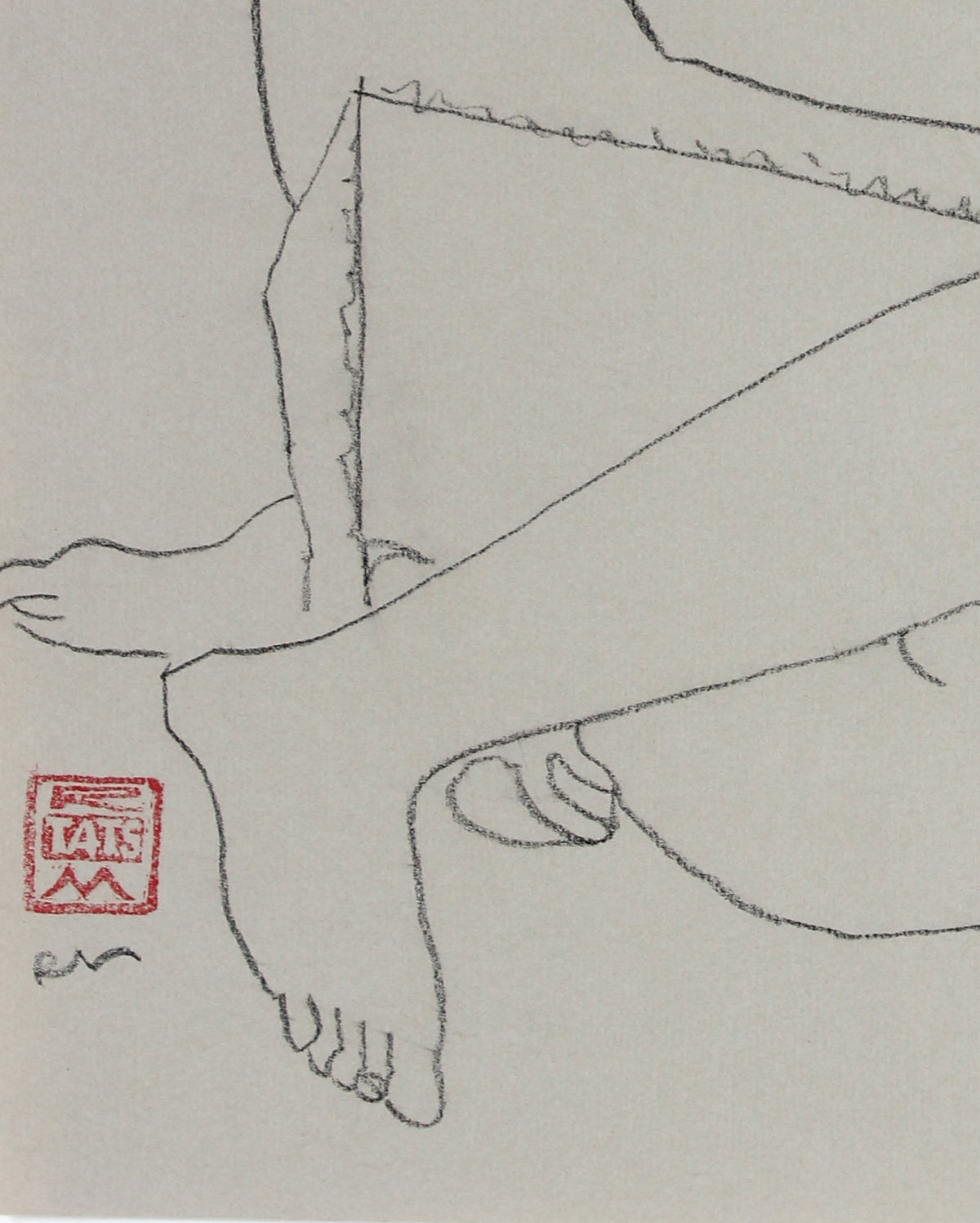 Study of a Woman in a Dress <br>20th Century Charcoal <br><br>#34820