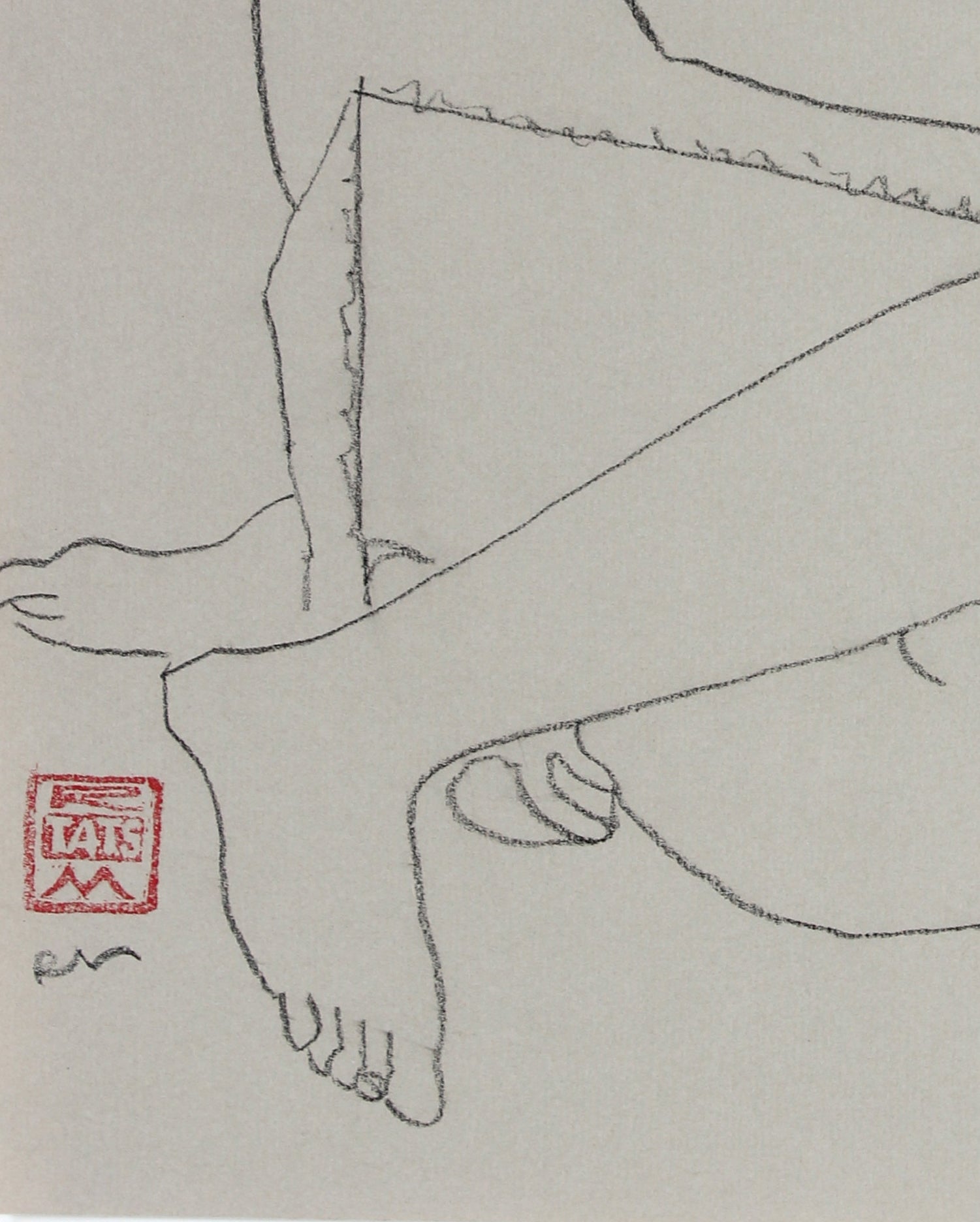 Study of a Woman in a Dress <br>20th Century Charcoal <br><br>#34820