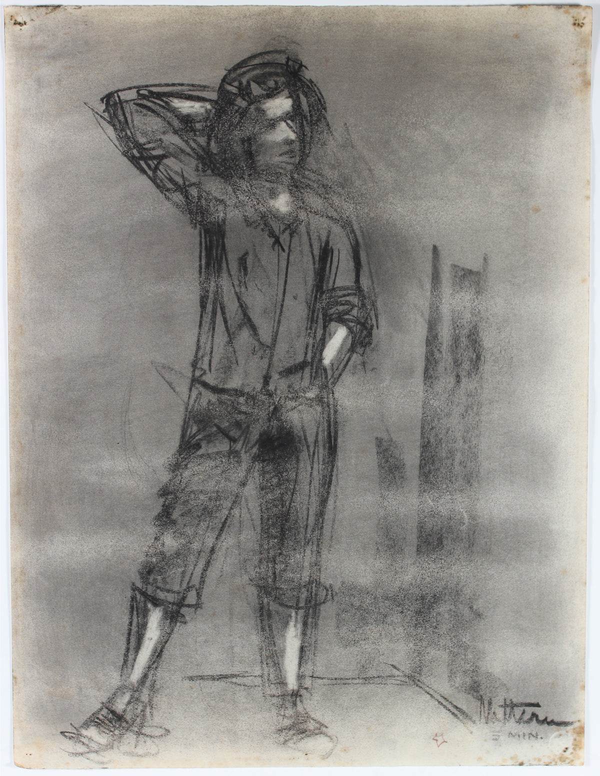 Standing Figure Model &lt;br&gt;1945 Charcoal &lt;br&gt;&lt;br&gt;#35078