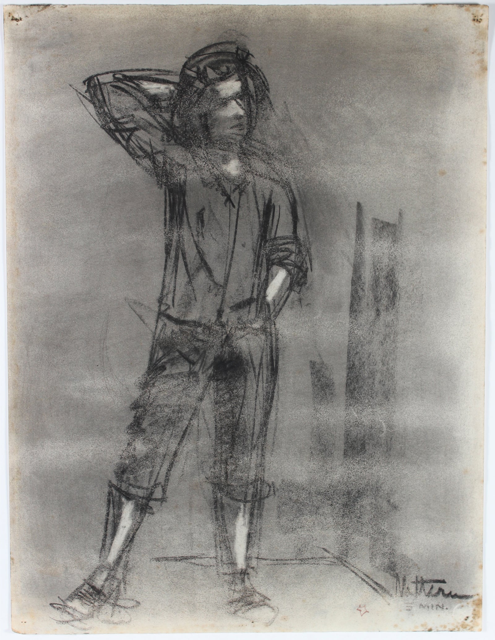 Standing Figure Model <br>1945 Charcoal <br><br>#35078