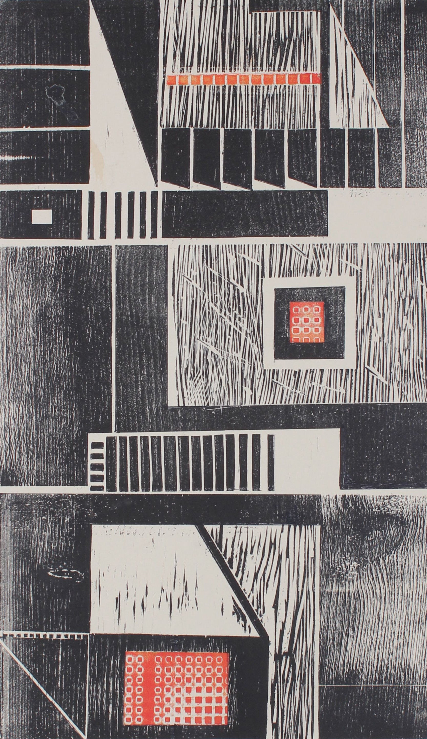<i>Structures</i> <br>Mid Century Woodcut <br><br>#35937