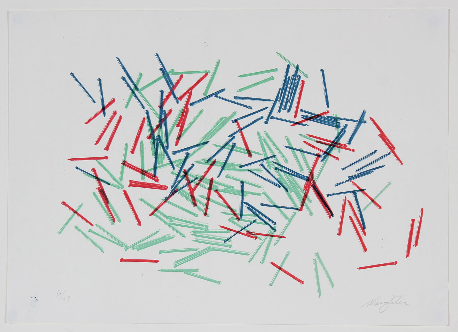 <i>Nails</i> <br>Early 1980s Chromo-Static Monotype <br><br>#36098