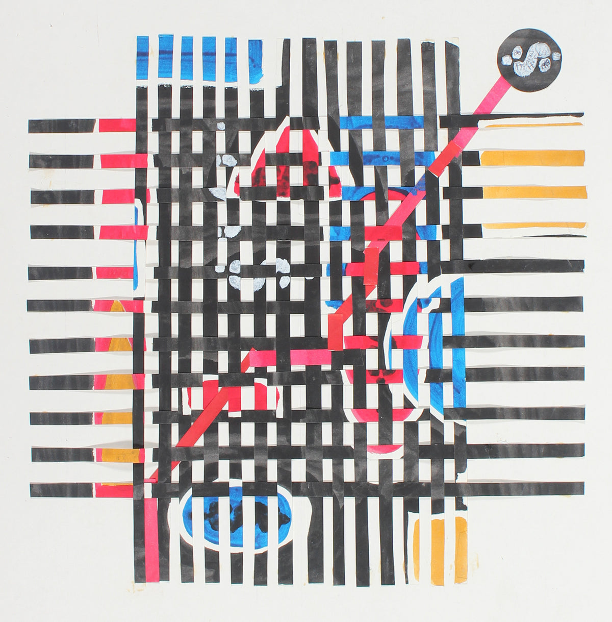 <i>Freefall</i> <br>20th Century Acrylic & Woven Collage <br><br>#36866