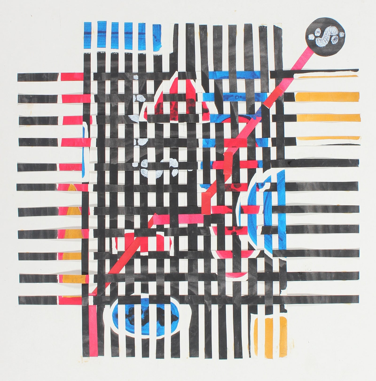 <i>Freefall</i> <br>20th Century Acrylic & Woven Collage <br><br>#36866