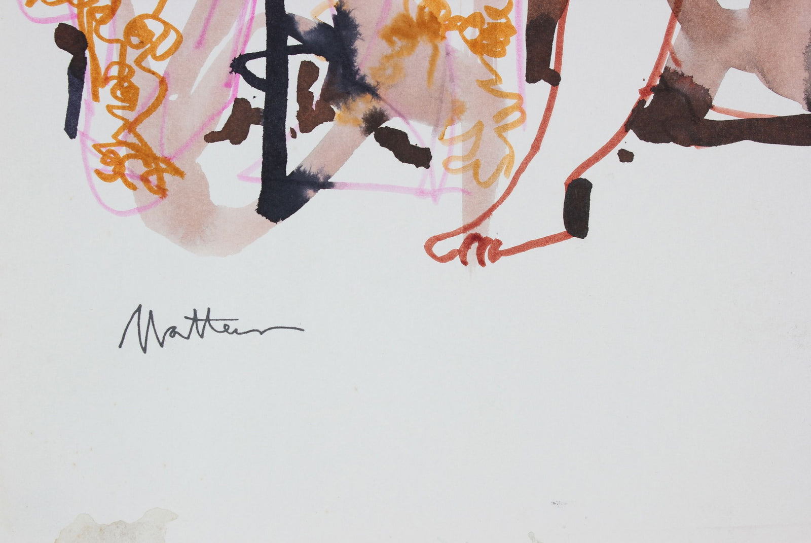 Nude With Chair Study <br>20th Century Watercolor & Ink <br><br>#29251