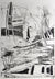 Monochrome Abstracted Scence <br>1940-50s Lithograph <br><br>#38912
