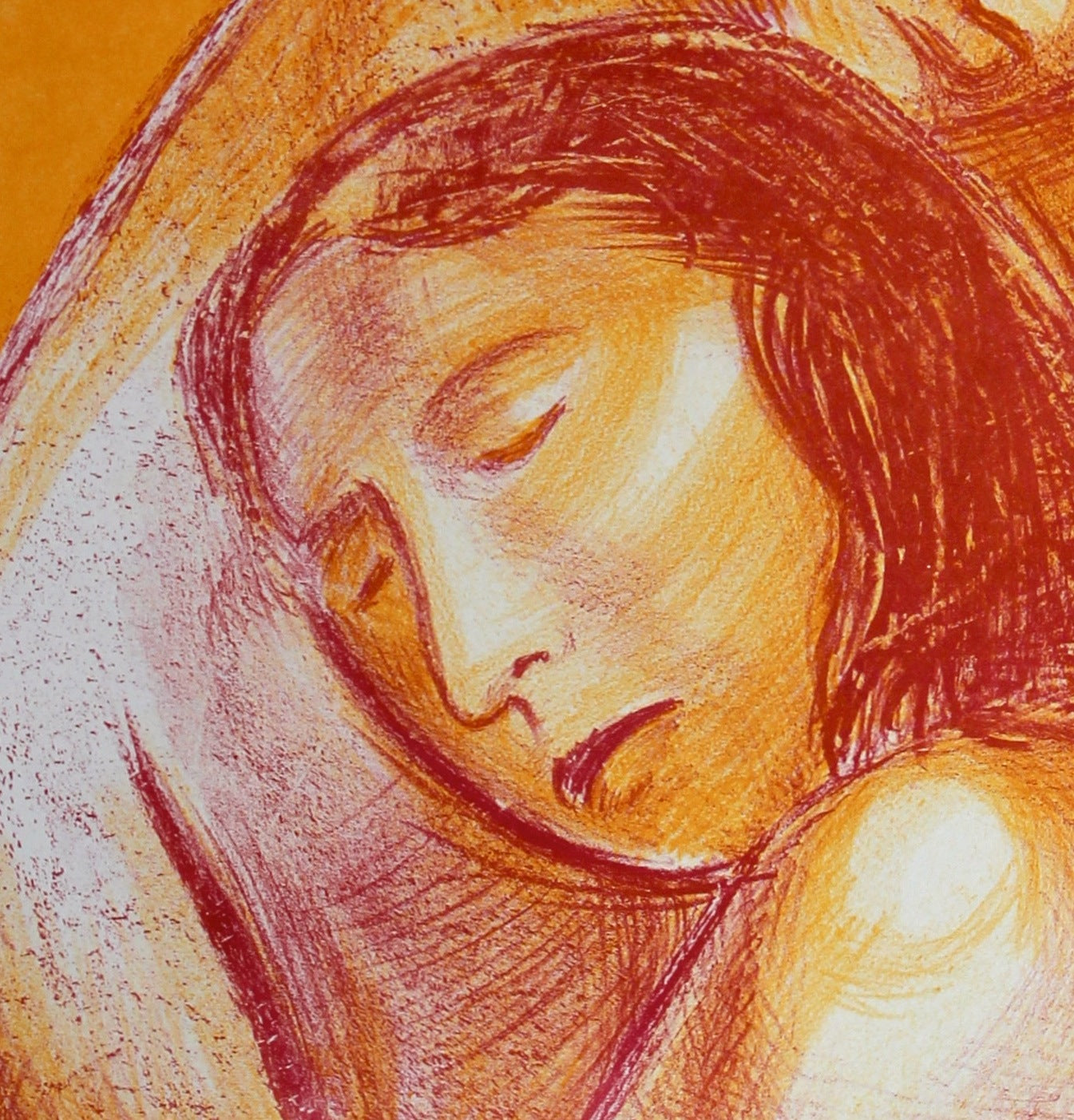 Modernist Embrace<br>1940-50s Stone Lithograph<br><br>#40226