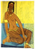 Seated Woman in Veil <br>1940-50s Stone Lithograph <br><br>#40472