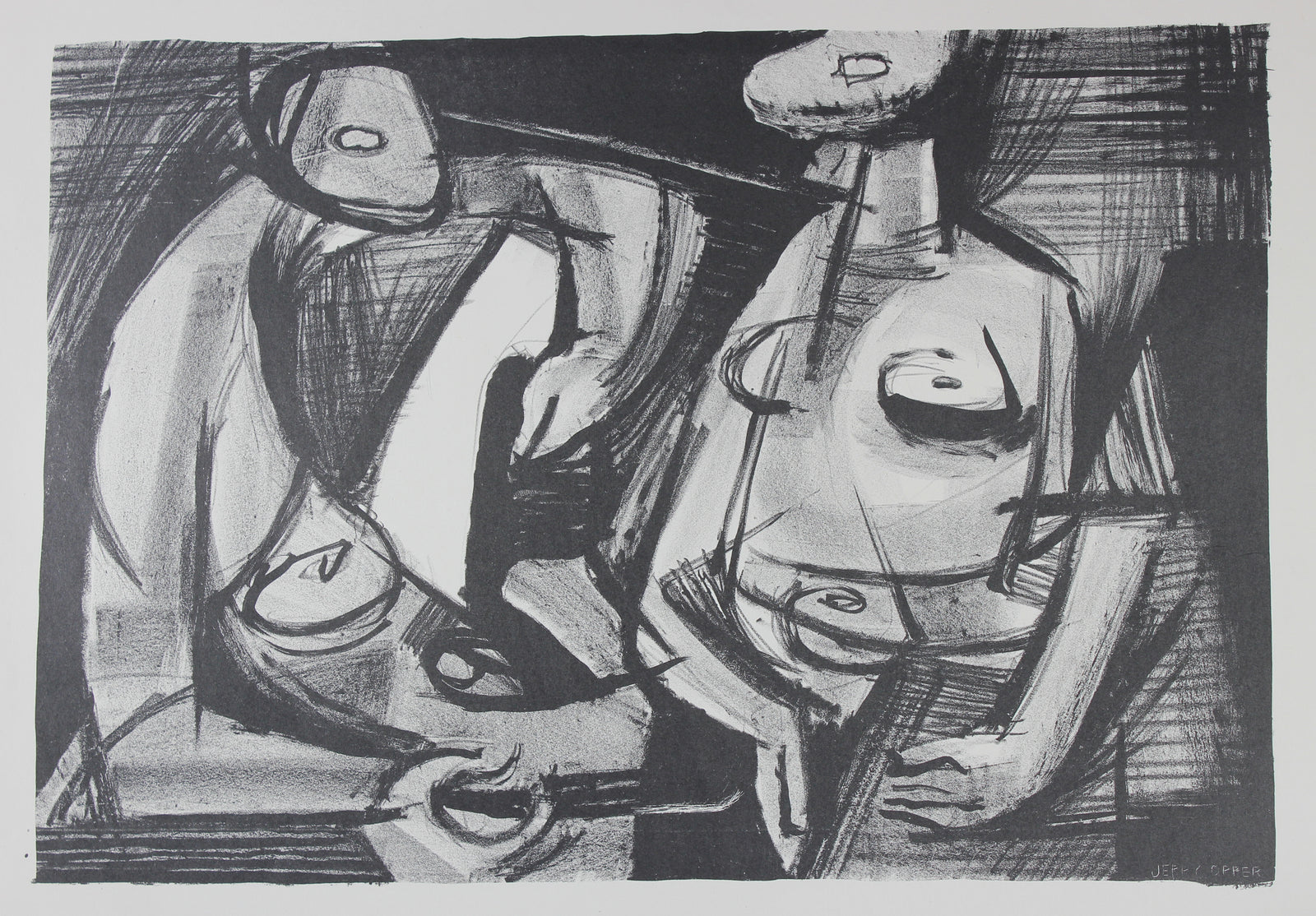 Nude Figures - Deconstructed<br>1940-50s Stone Lithograph<br><br>#40695